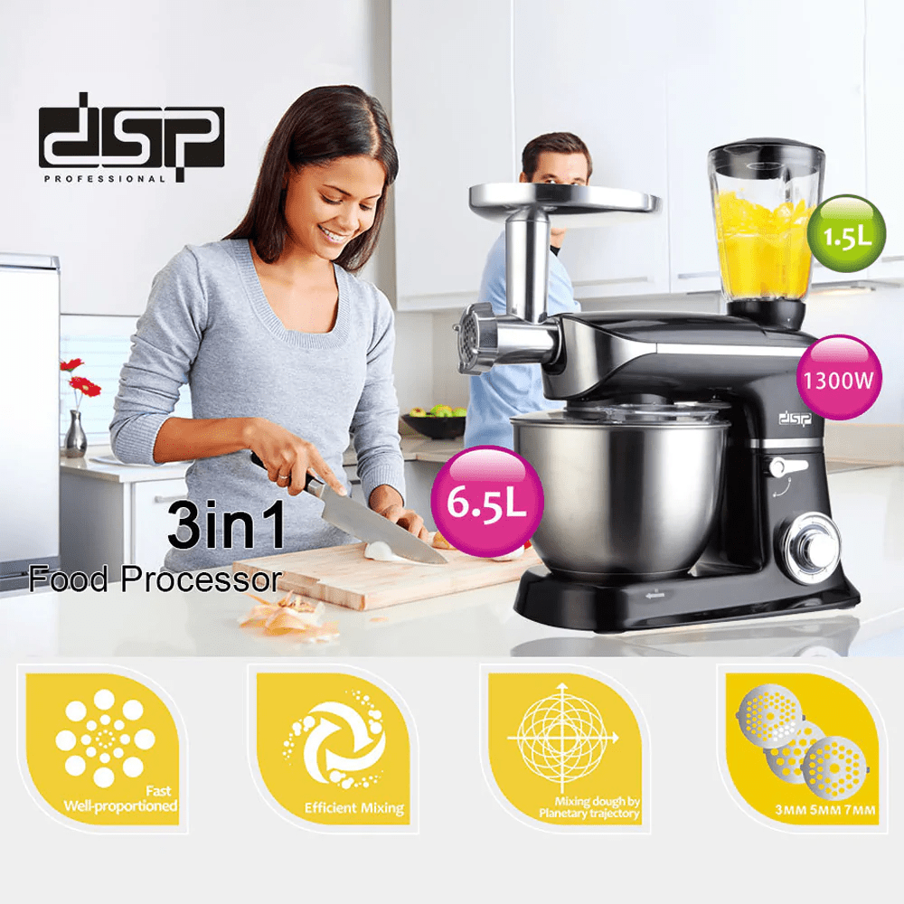 DSP 3 in 1 Food Processor 6.5 Liter 1300 Watt DSP 3 in 1 Food Processor 6.5 Liter 1300 Watt